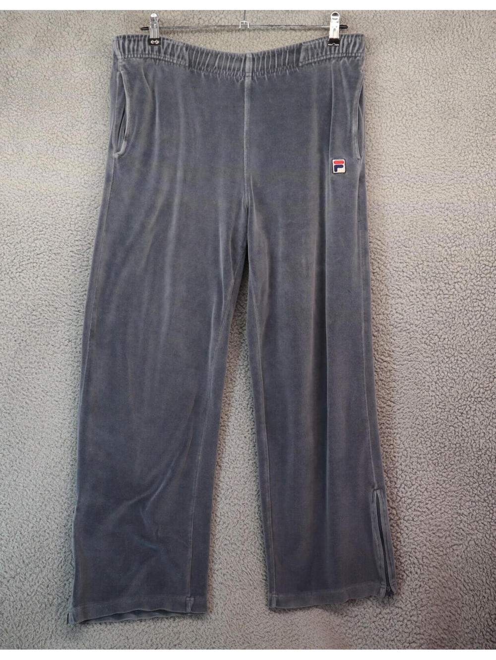 Fila Men Jogger Small Velour Track Pants Zip